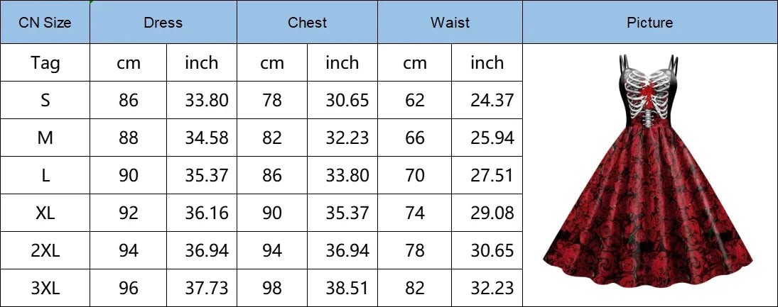 Scary Witch Skull Dress – Halloween Cosplay Outfit