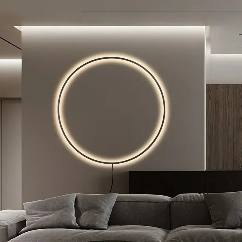 Modern LED Wall Lamp: Nordic Round Ring USB Sconce for Bedroom & Living Room