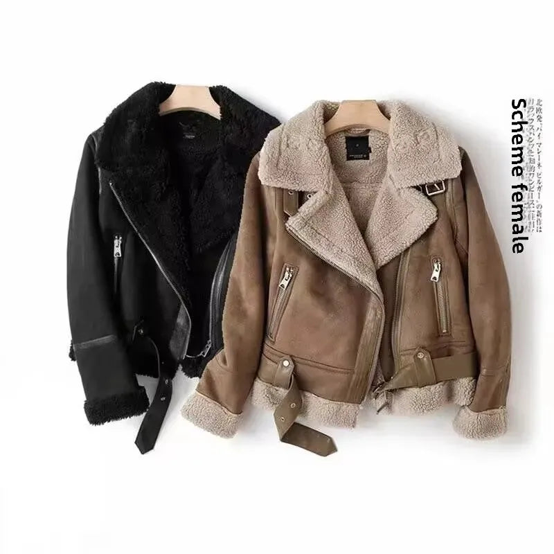 Cozy Chic: Fleece-Lined Fur Jacket for Autumn/Winter