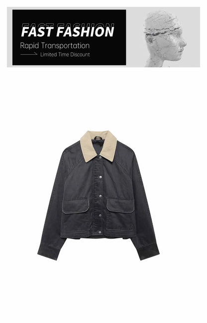 Chic Contrast Splice Jacket – Autumn/Winter 2025