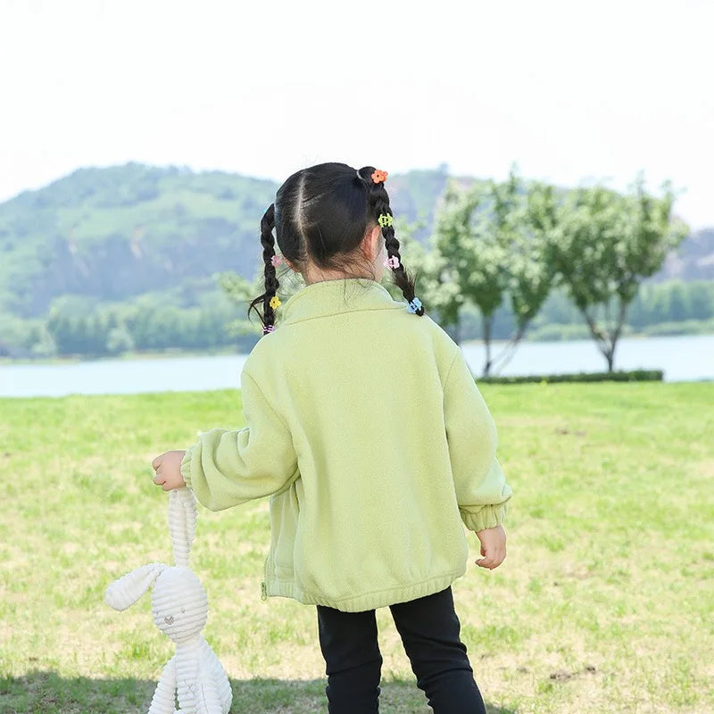 Children’s Thick Fleece Jacket – Zippered Casual Coat