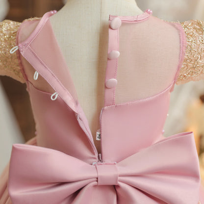 Kids’ Formal Embroidered Dress – Vintage Style Birthday