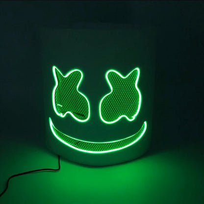 Halloween Light-Up Mask – Neon LED Marshmallow Headgear