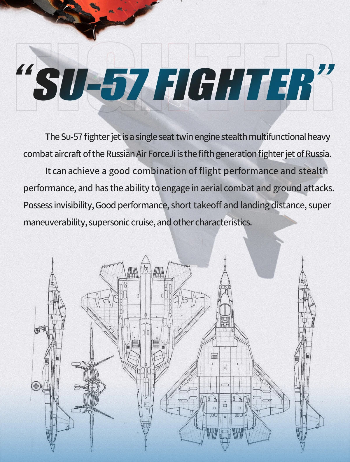 2.4G RC Foam Aircraft SU-35 – Fighter Jet Glider Toy for Kids