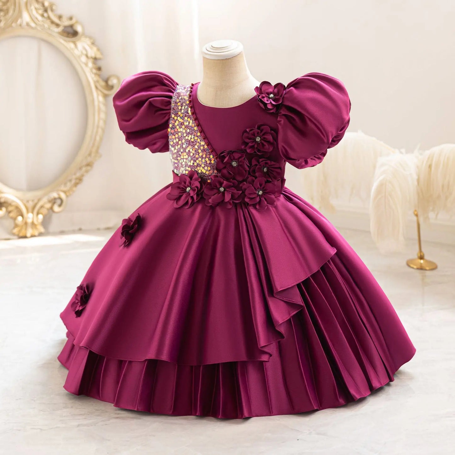 Cute Kids Formal Red Dress – Birthday & Events