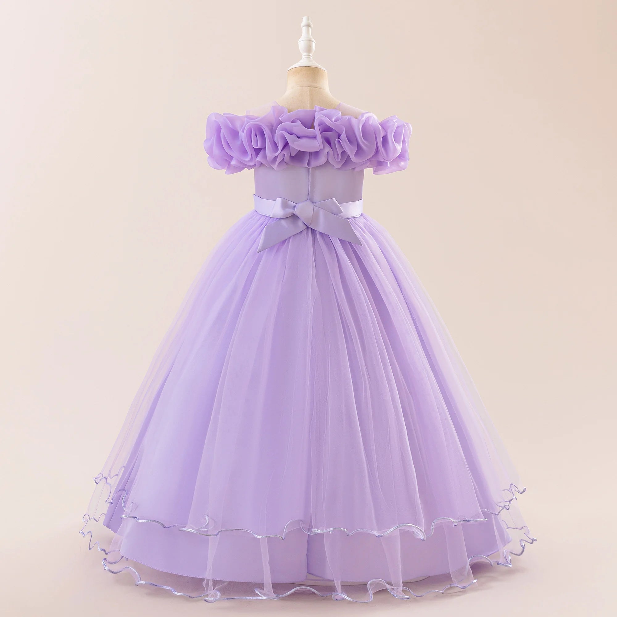 Prom & Party Dress – Girls Floral Mesh Gown