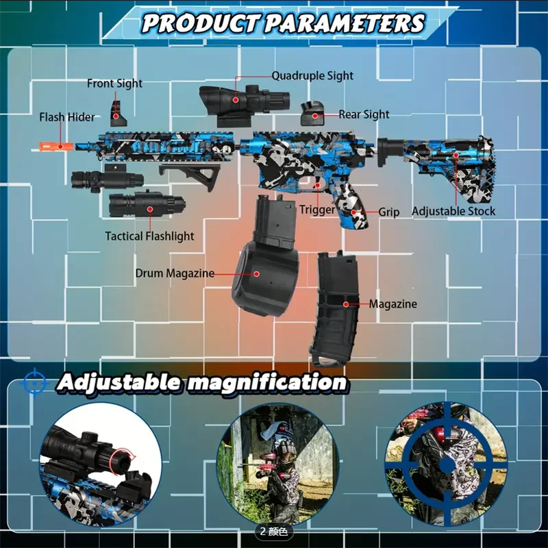 Ultra Shoppings high-speed 7.4V electric M4 gel ball ejector rifle for outdoor entertainment, fully assembled toy with realistic design