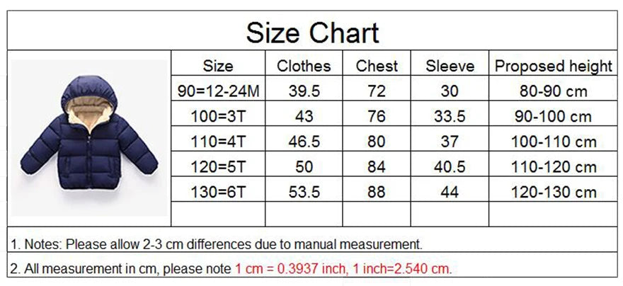 Baby Boys & Girls Thick Winter Jacket – Fur Hooded Coat