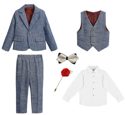 Teen Boys’ Formal Plaid Suit – Multi-Piece Elegant Outfit