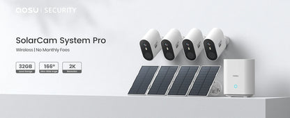 Solar 3MP 360° PTZ WiFi Camera Set | 4 Cams + Base | Smart Surveillance