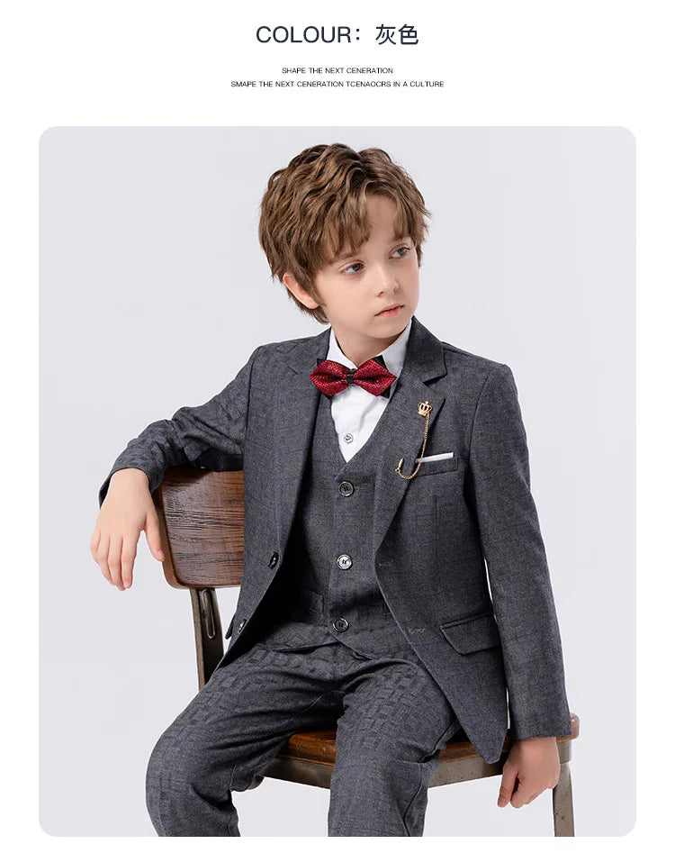 Classic Gray Suit for Boys – 1–14Y Formal & Performance Set