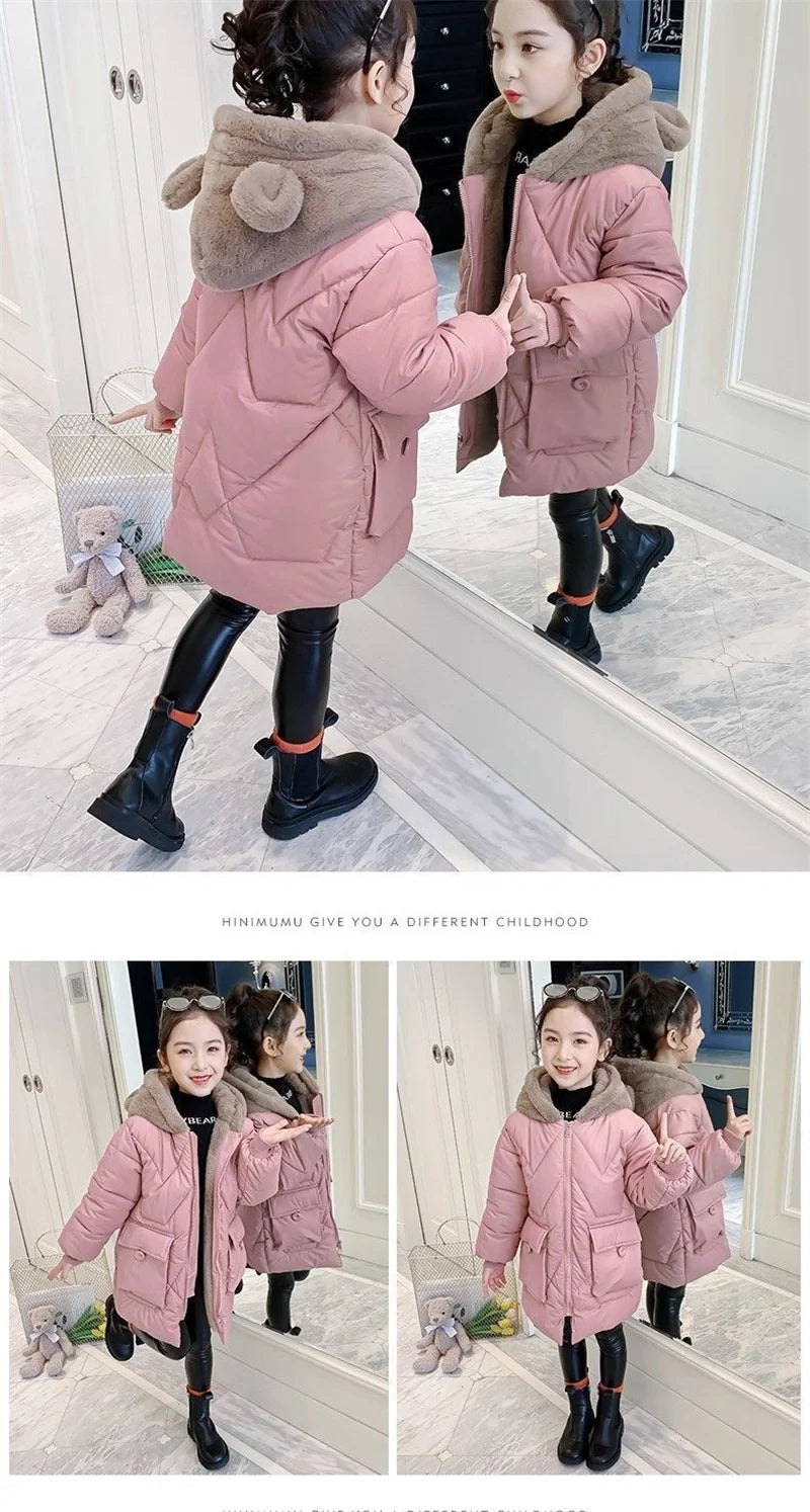 Winter Velvet Thicken Coat for Girls – Fashion & Comfort 2025