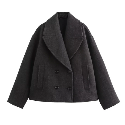 Casual Fall Coat for Women – Double Breasted