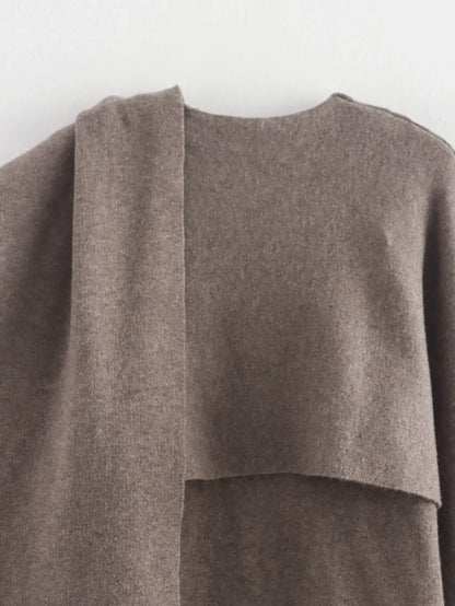 Autumn Chic: Knit Scarf Jacket for Women