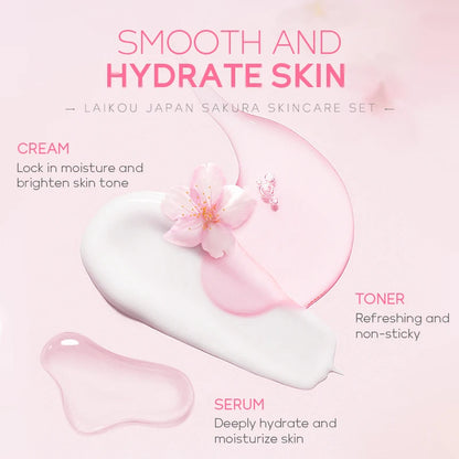 Sakura Glow: LAIKOU 5-Piece Skin Care Set for Radiant Skin