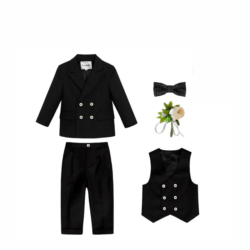 Boys’ Complete 5-Piece Dress Set – Wedding, Piano & Host Costume
