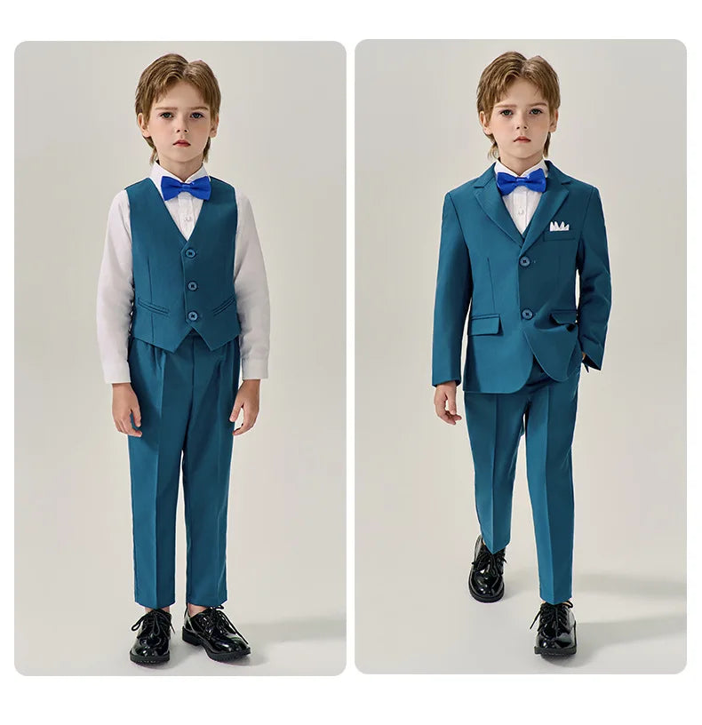 Boys’ Stylish Formal Wear – Green Blazer Set for Special Occasions