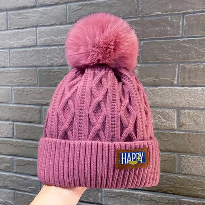 Cozy Faux Fur Pom Pom Beanie – Warm & Chic