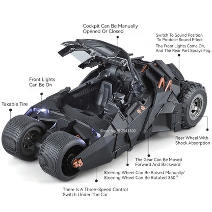 1:18 Alloy Batmobile – Sound & Light Car Model for Fans & Collectors