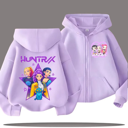 Kpop Demon Hunters Cartoon Jacket – Stylish Hoodie for Children
