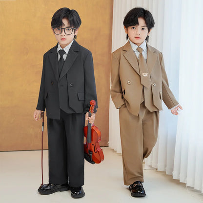 Baby Boys’ Classic Suit Set – 4/5Pcs Formal Outfit (1–10 Years)