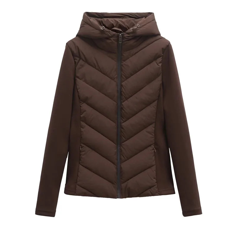 Stylish Warmth: Hooded Patchwork Cotton Jacket