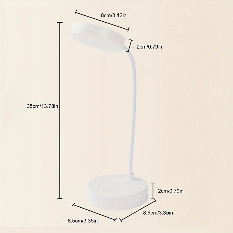 USB Rechargeable LED Desk Lamp: Foldable, Eye-Caring Light for Work & Study