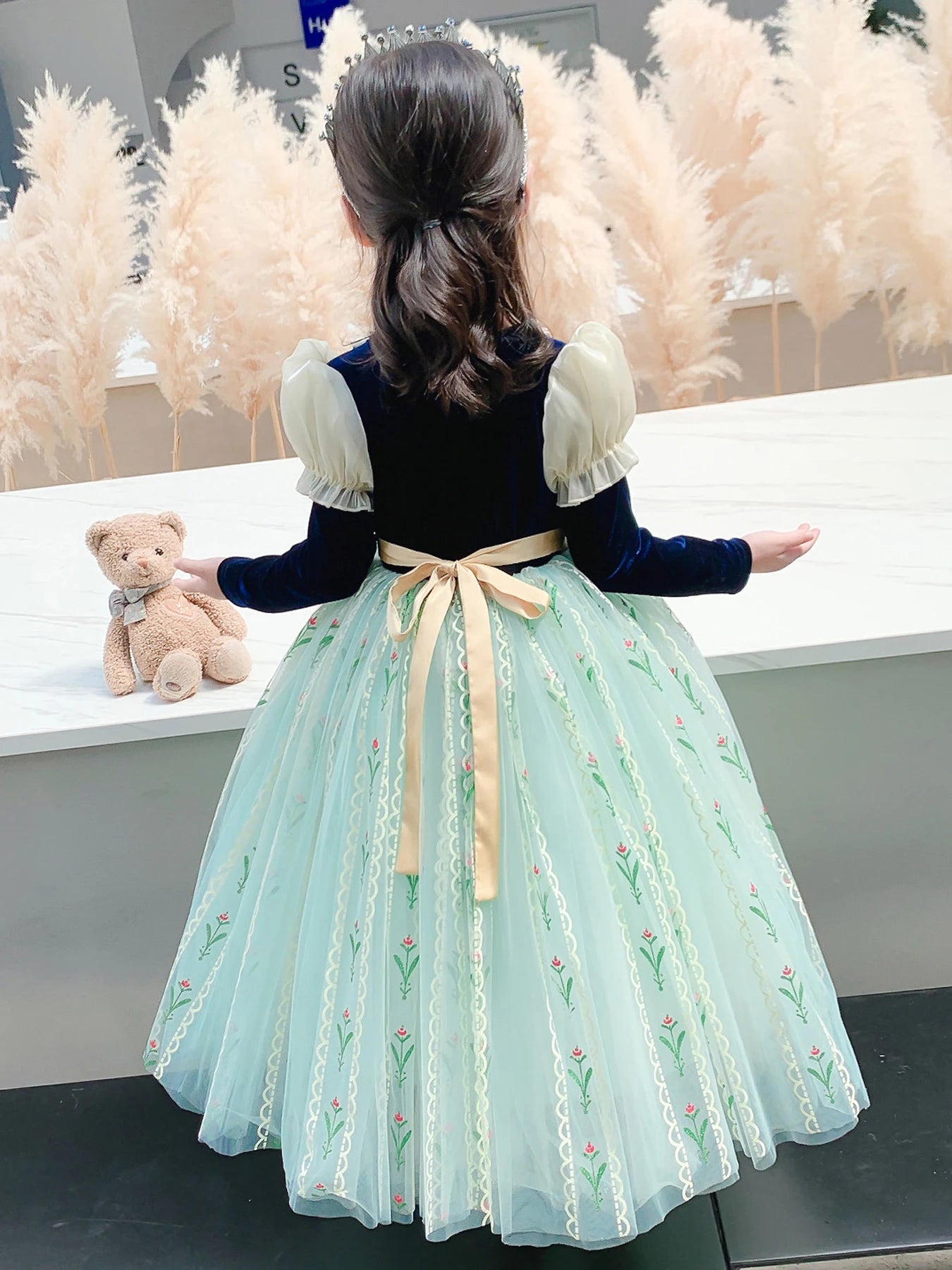 Girls’ Performance & Wedding Dress – Color Block Bow