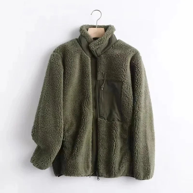 Unisex Fleece Jacket – Warm Windproof Autumn/Winter Coat
