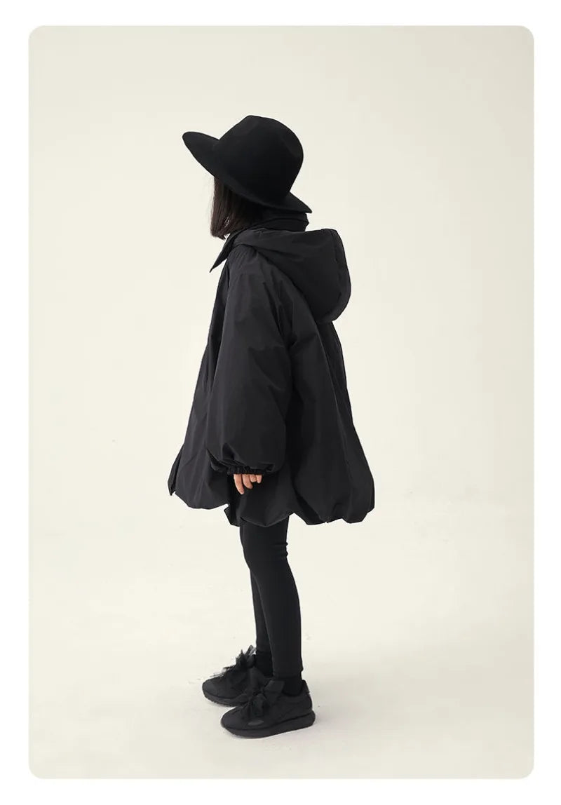 Girls’ Winter Quilted Jacket – Reversible, Korean Style