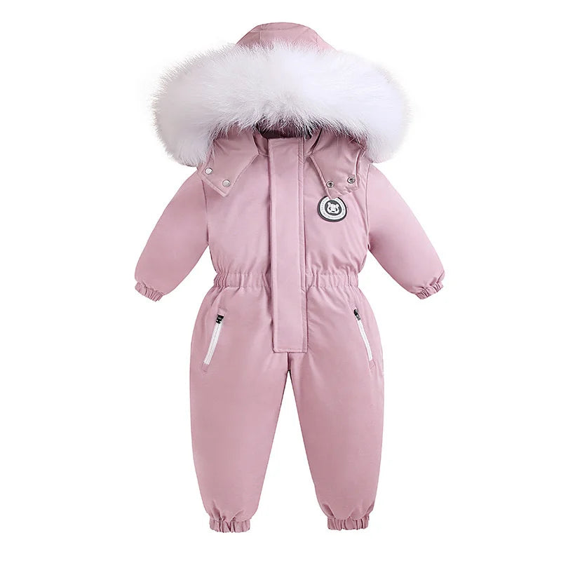 Baby Winter Overalls – Hooded Ski Suit for Cold Weather
