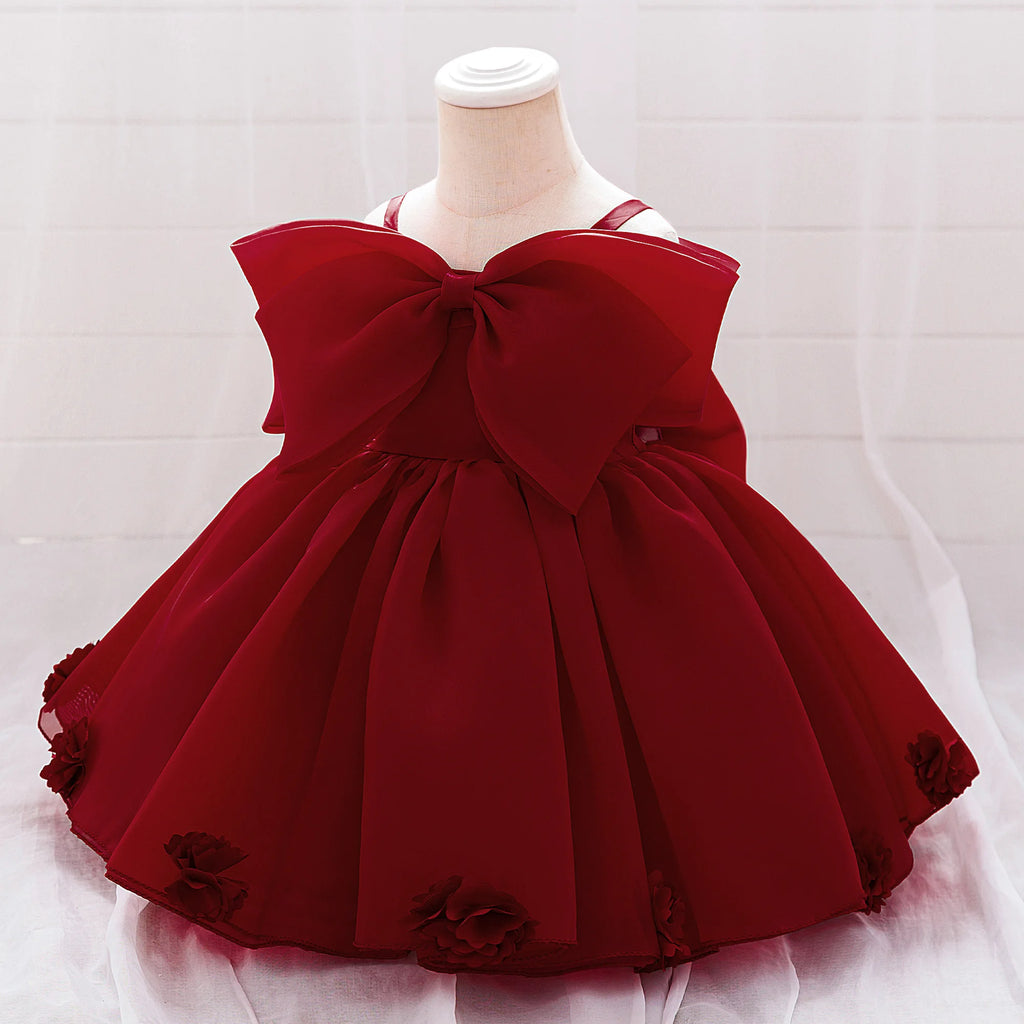 Baby Girl Baptism Dress – 1st Birthday Pink Gown