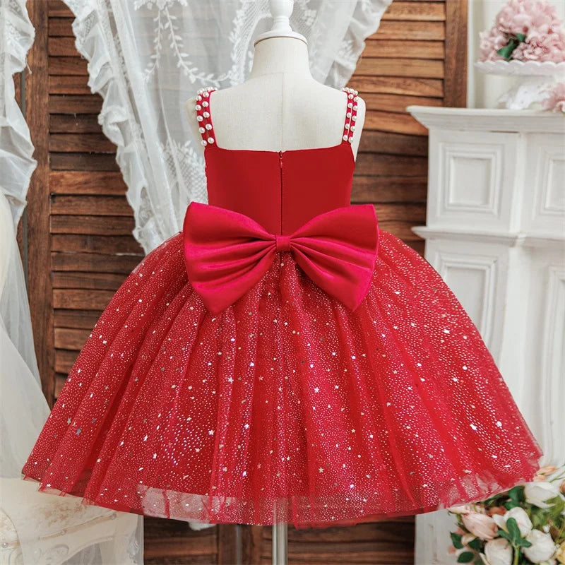 Girls Party Dress – Elegant Blue Sequin Gown