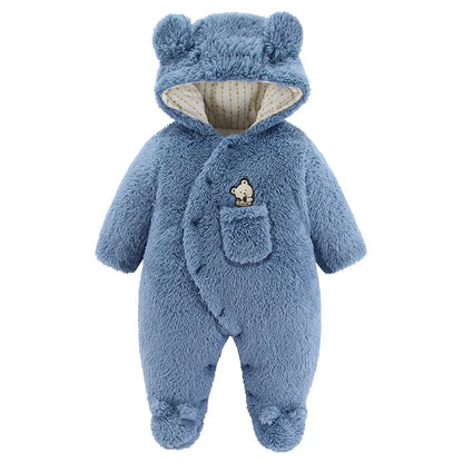 Hooded Bear Jumpsuit for Babies – Soft & Cozy
