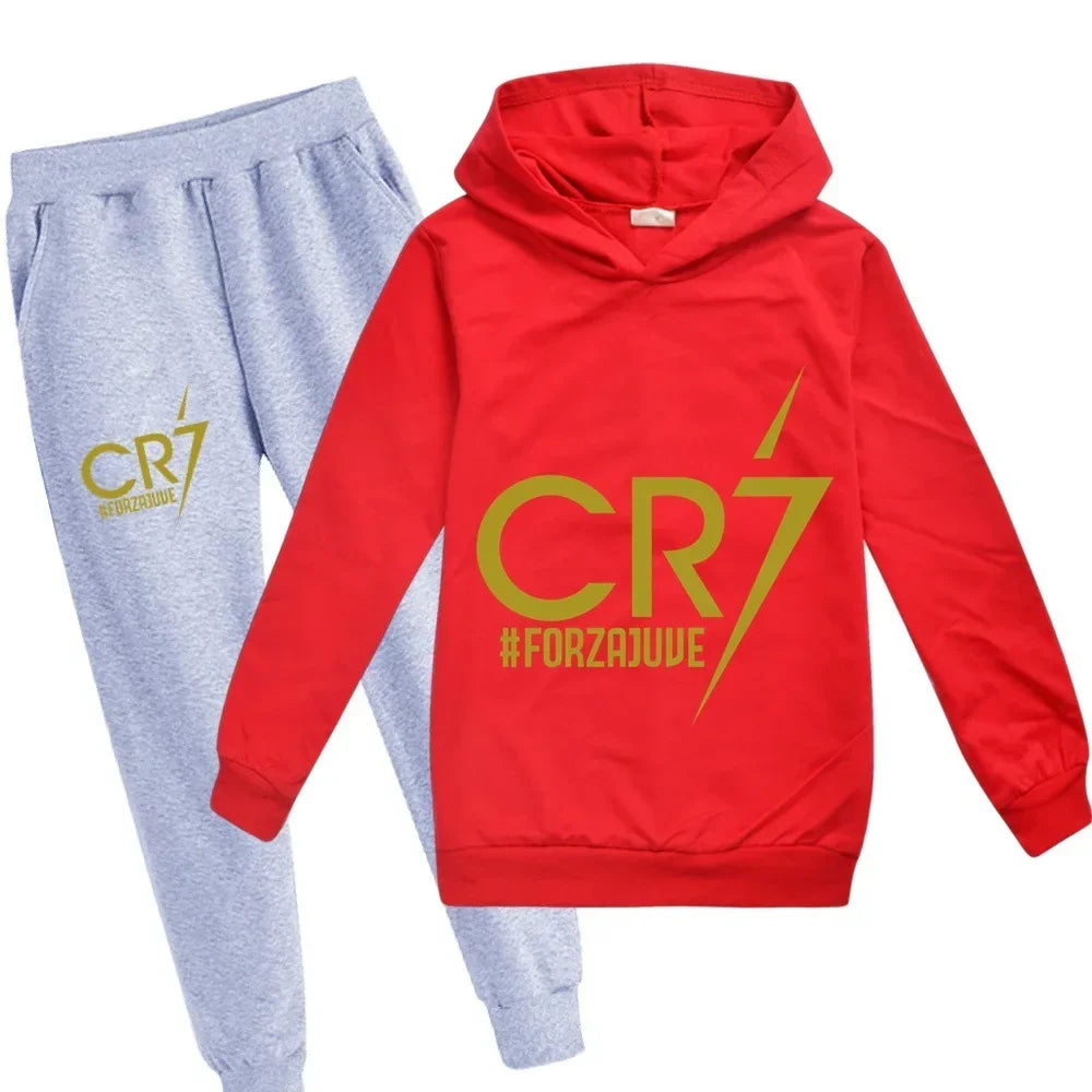 Kids' CR7 Hoodie & Pants Set: Sporty Style for Young Fans