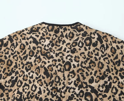 Commuter Style Cotton Jacket – Animal Print & Long Sleeve