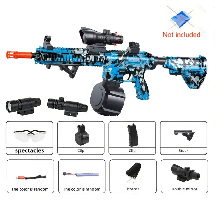 Ultra Shoppings high-speed 7.4V electric M4 gel ball ejector toy rifle for outdoor entertainment, fully assembled and ready to use