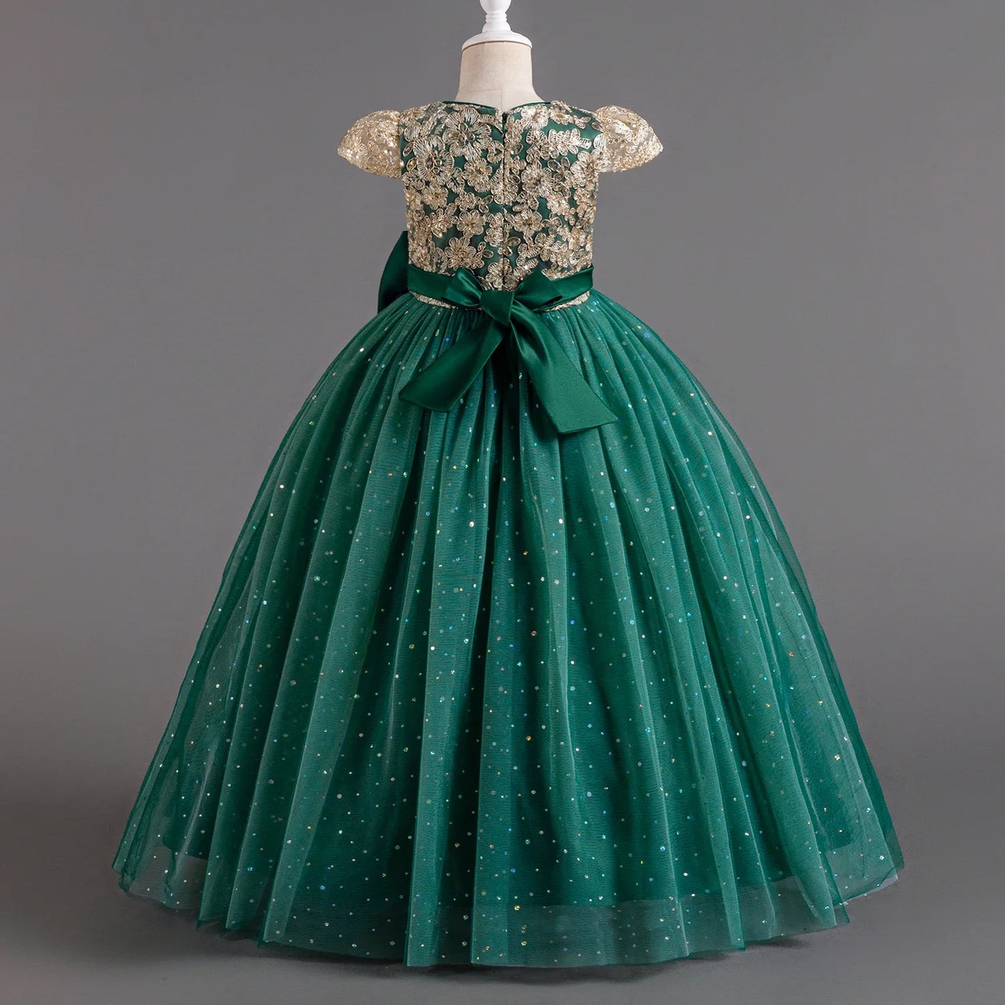Festive Elegance – Girls’ Bow Party Dress for 3-10Y
