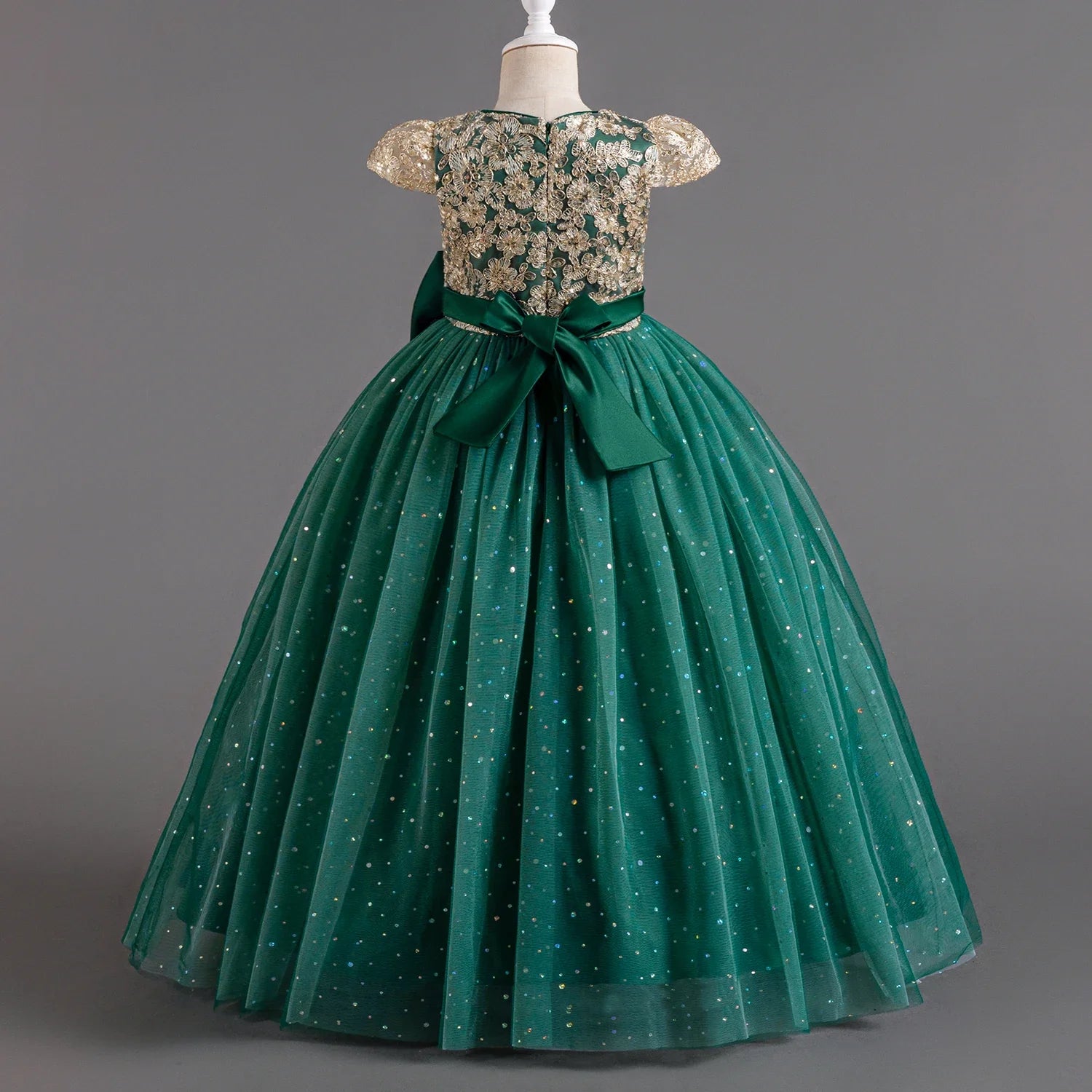 Festive Elegance – Girls’ Bow Party Dress for 3-10Y