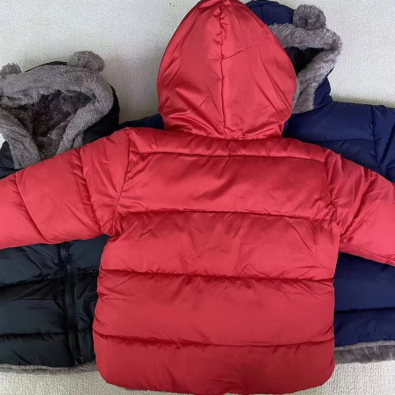 Warm 2Pcs Winter Clothes – Hooded Fleece Coat + Pants for Kids