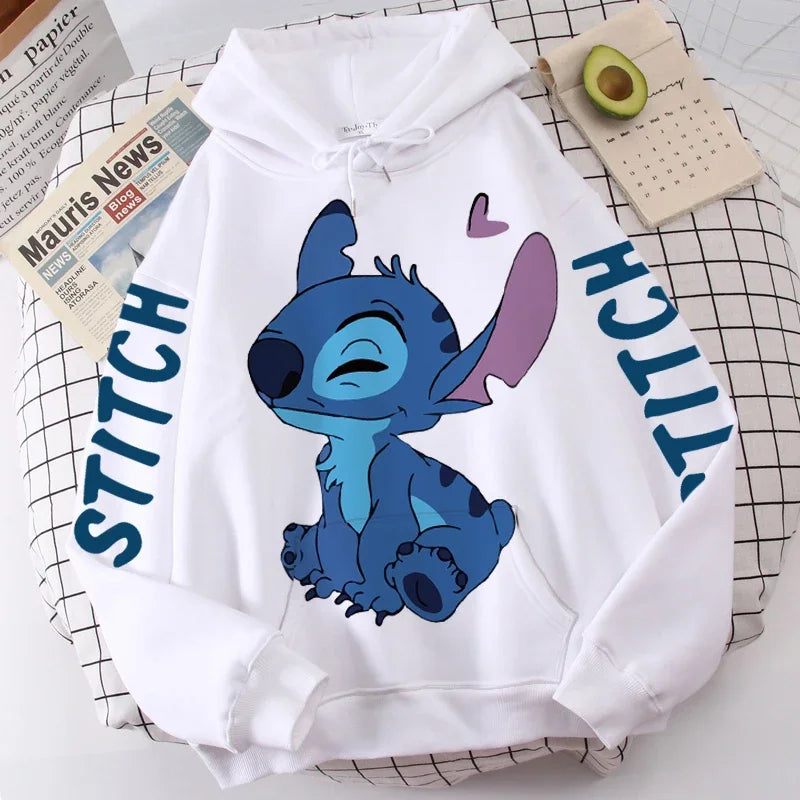 Stitch & Angel Hoodie: Cute & Cozy Cartoon Pullover