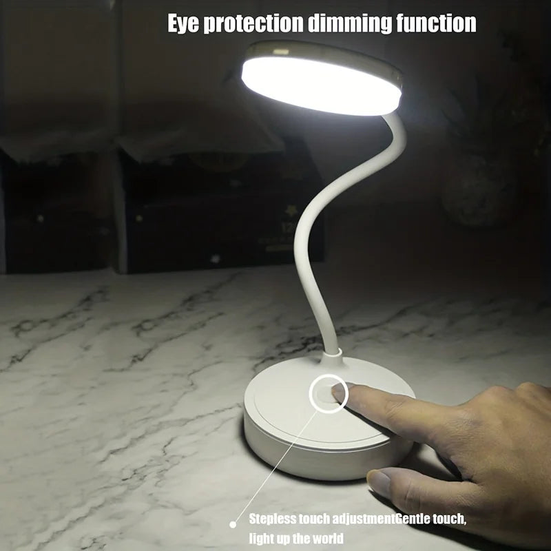 USB Rechargeable LED Desk Lamp: Foldable, Eye-Caring Light for Work & Study