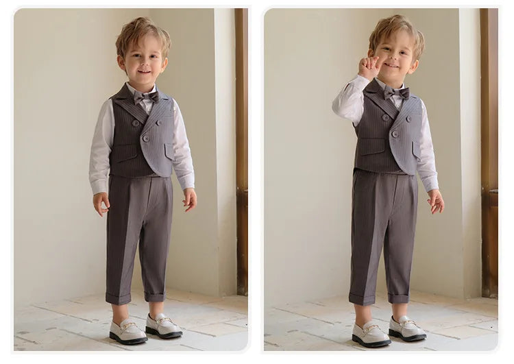 Little Gentleman Korean Striped Suit – Boys’ Party & Ceremony Costume