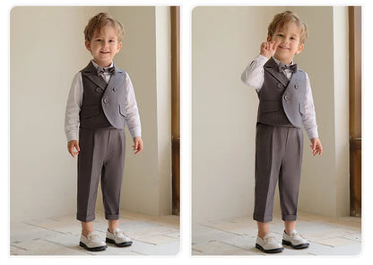 Little Gentleman Korean Striped Suit – Boys’ Party & Ceremony Costume
