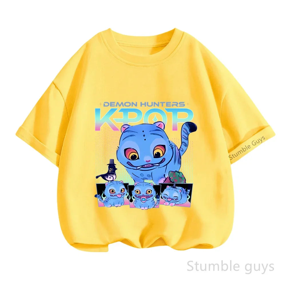Kpop Demon Hunters Anime T-Shirt – Cool Short Sleeve for Children