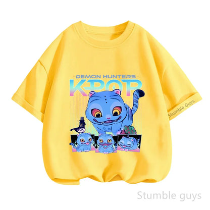 Kpop Demon Hunters Anime T-Shirt – Cool Short Sleeve for Children