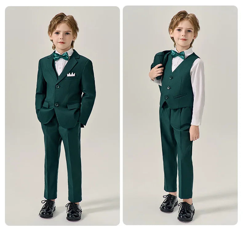 Boys’ Stylish Formal Wear – Green Blazer Set for Special Occasions