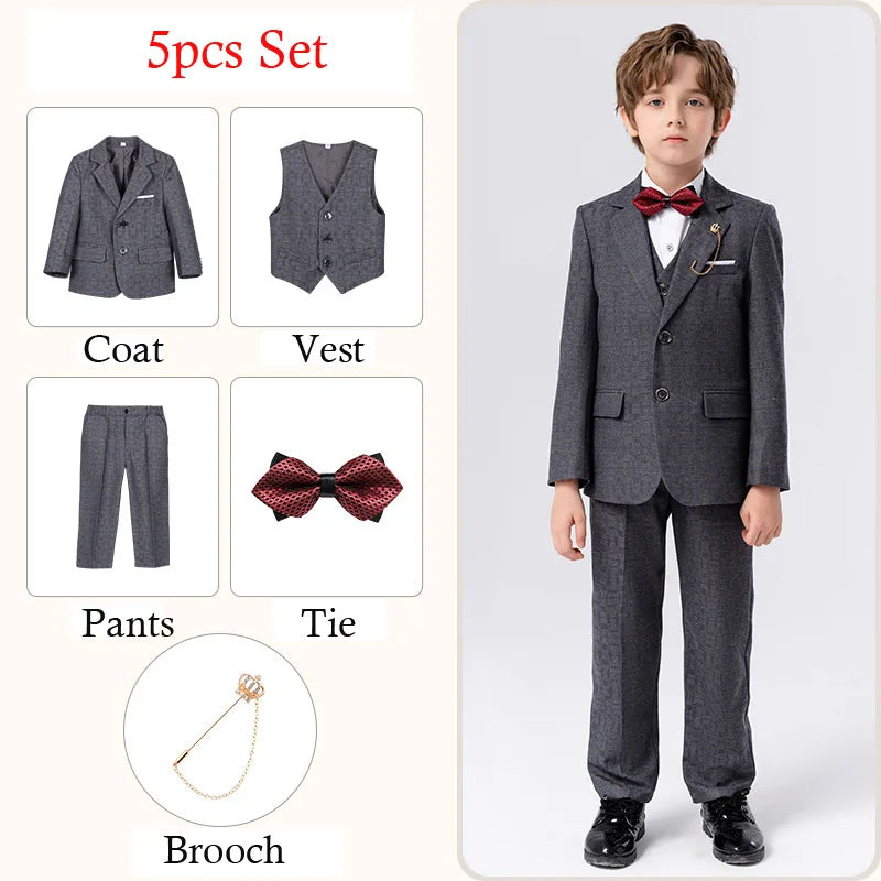 Classic Gray Suit for Boys – 1–14Y Formal & Performance Set