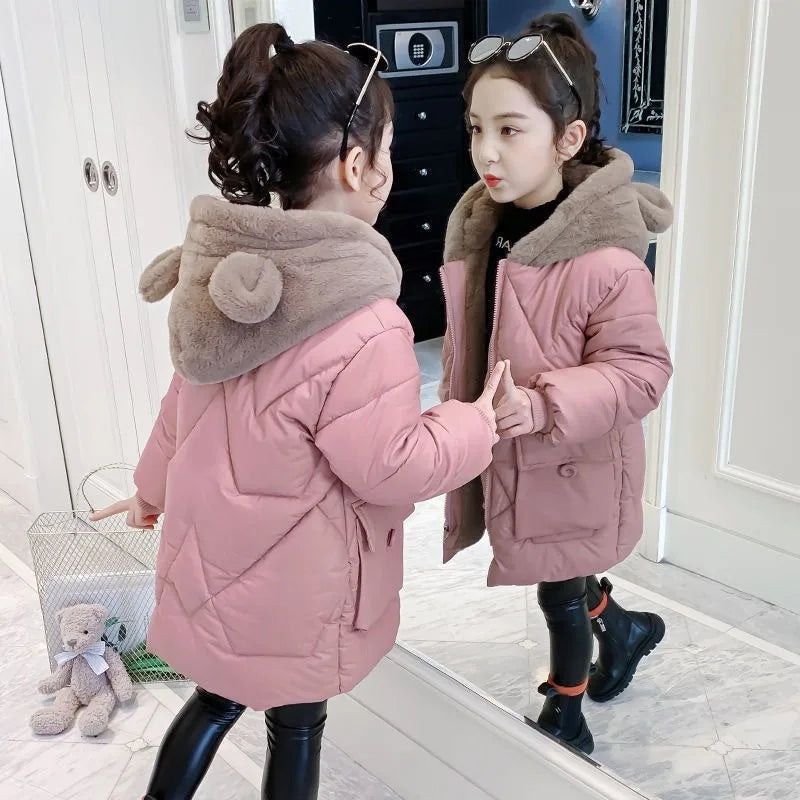 Winter Velvet Thicken Coat for Girls – Fashion & Comfort 2025
