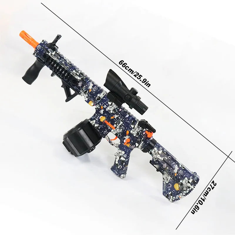 Ultra Shoppings M416 Electric Ball Blaster toy gun in manual and automatic modes, suitable for outdoor shooting and holiday gifts.